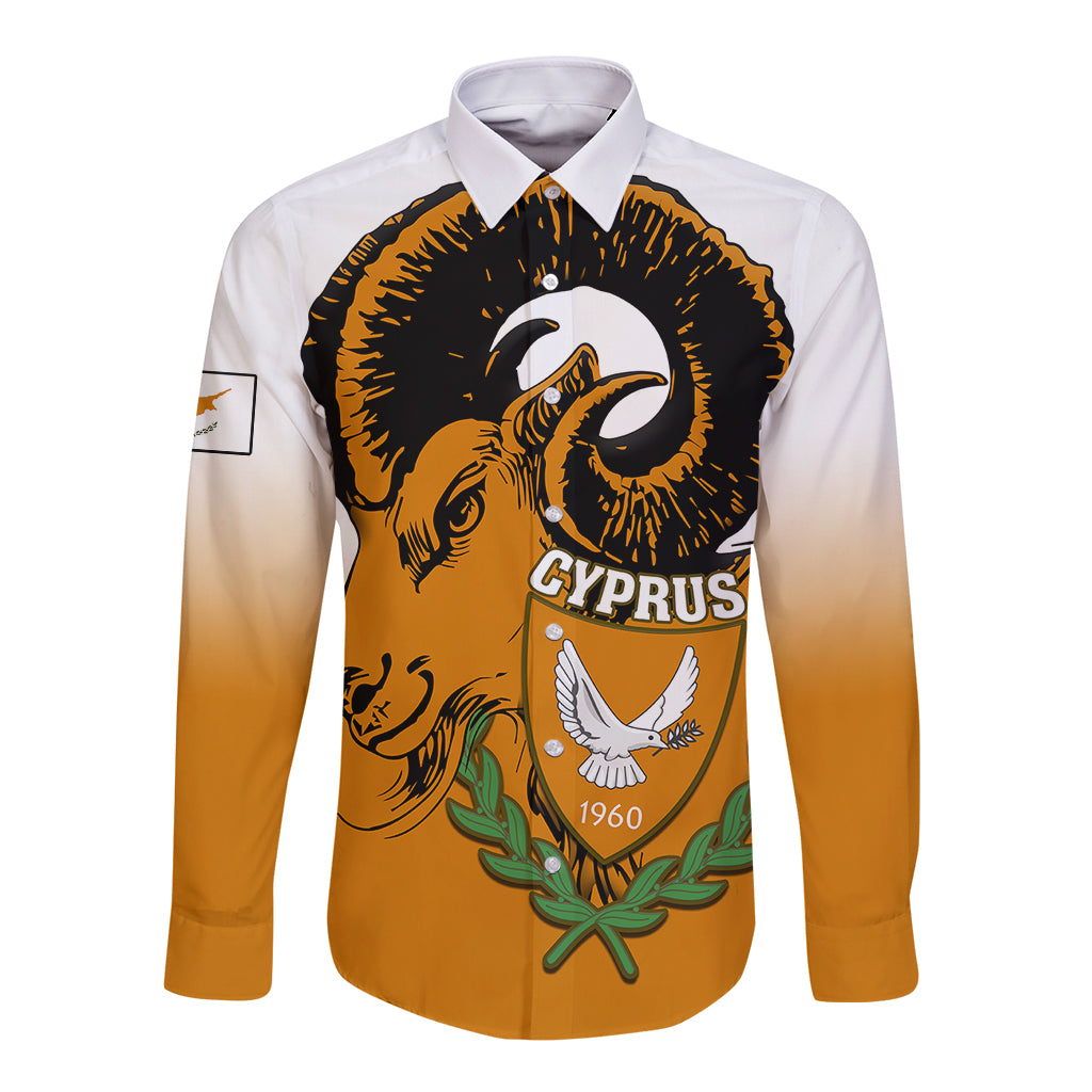 cyprus-independence-day-long-sleeve-button-shirt-coat-of-arms-with-cypriot-mouflon-gradient-style