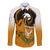 Personalised Cyprus Independence Day Long Sleeve Button Shirt Coat Of Arms With Cypriot Mouflon Gradient Style - Wonder Print Shop