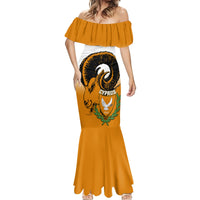 Personalised Cyprus Independence Day Mermaid Dress Coat Of Arms With Cypriot Mouflon Gradient Style - Wonder Print Shop