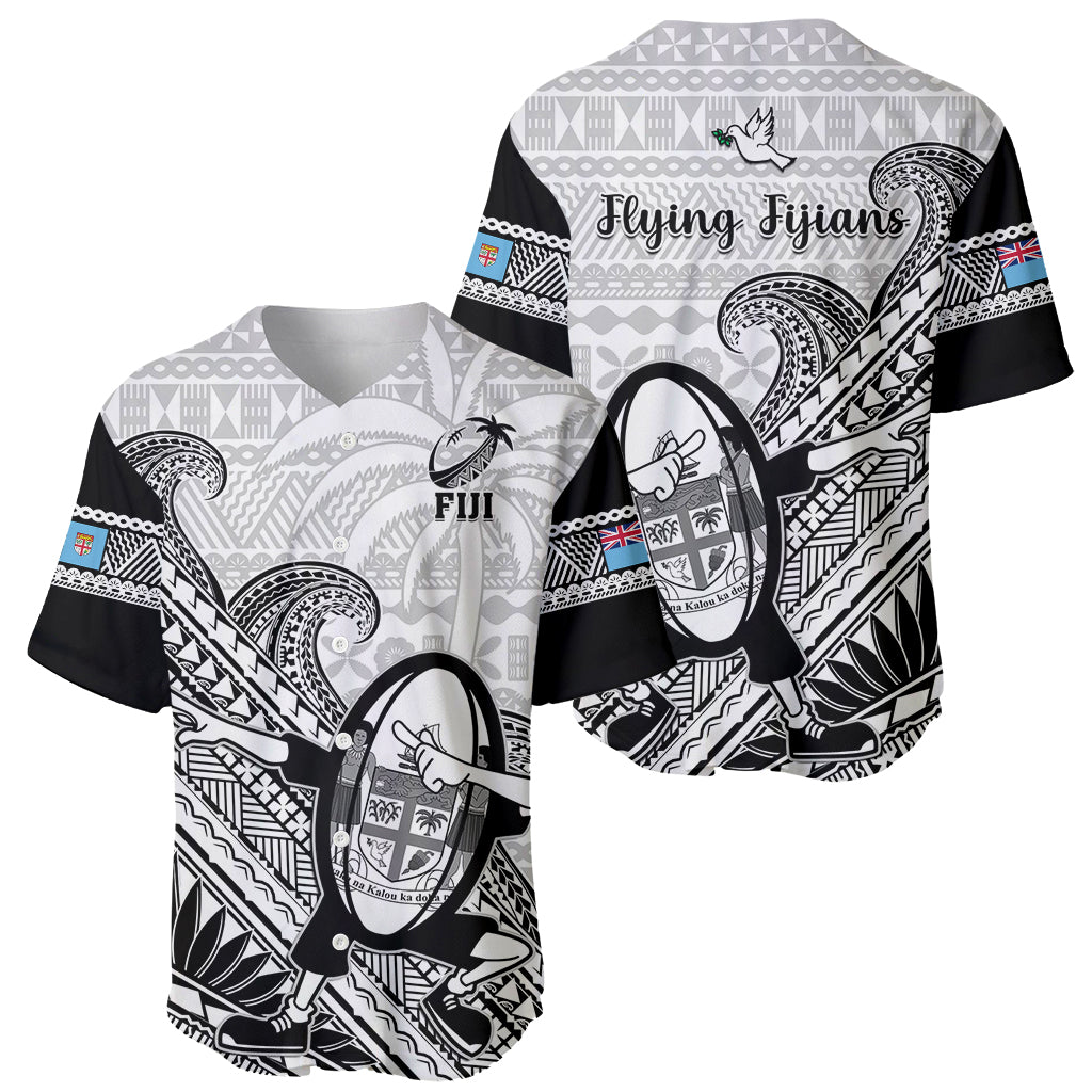 Fiji Tapa Rugby Baseball Jersey Flying Fijian 2023 World Cup With Dabbing Ball - Wonder Print Shop