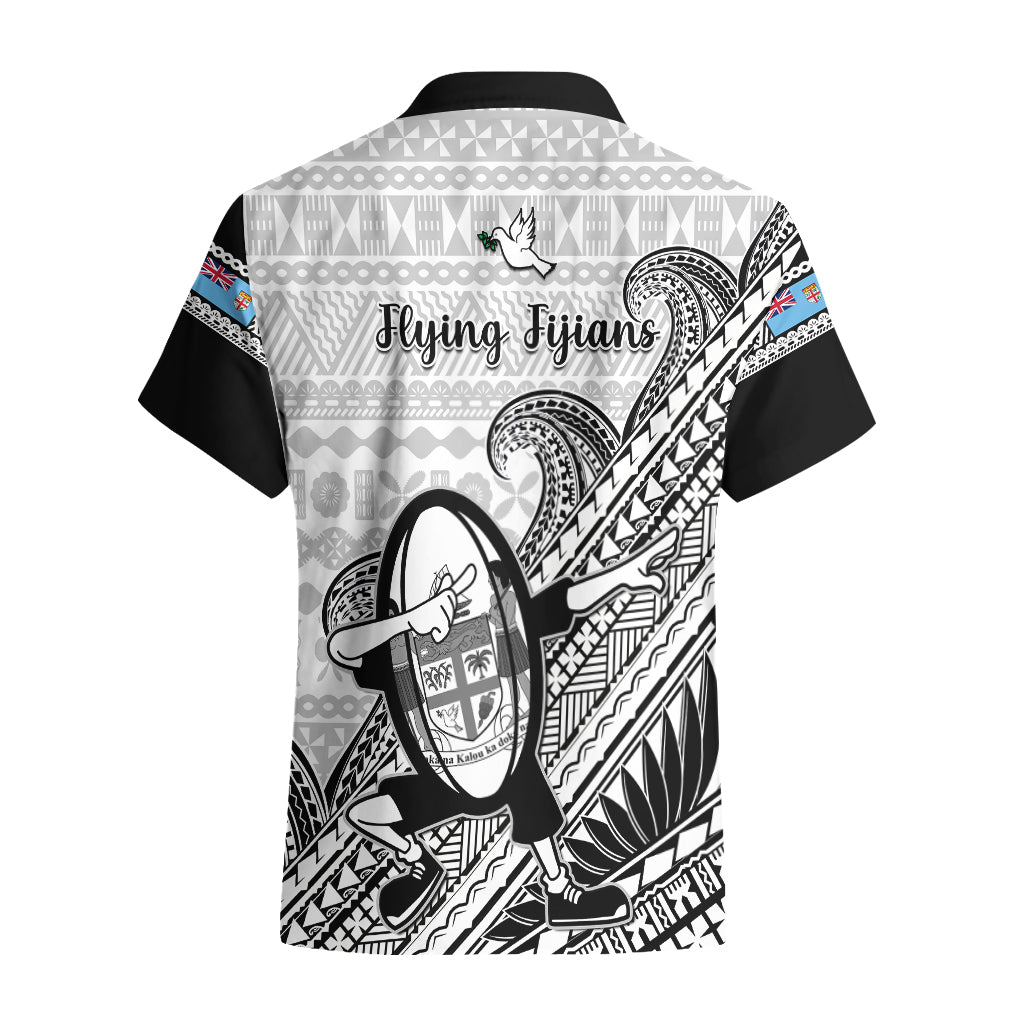 Fiji Tapa Rugby Hawaiian Shirt Flying Fijian 2023 World Cup With Dabbing Ball - Wonder Print Shop