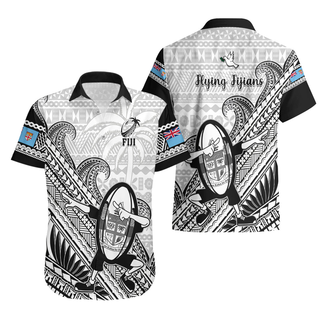 Fiji Tapa Rugby Hawaiian Shirt Flying Fijian 2023 World Cup With Dabbing Ball - Wonder Print Shop