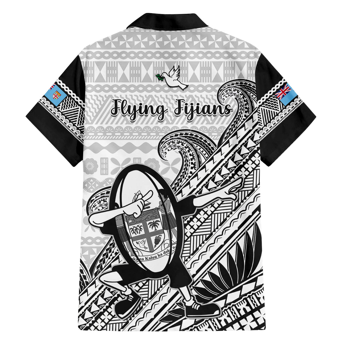 Fiji Tapa Rugby Kid Hawaiian Shirt Flying Fijian 2023 World Cup With Dabbing Ball - Wonder Print Shop
