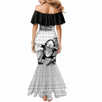 Fiji Tapa Rugby Mermaid Dress Flying Fijian 2023 World Cup With Dabbing Ball - Wonder Print Shop