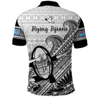 Fiji Tapa Rugby Polo Shirt Flying Fijian 2023 World Cup With Dabbing Ball - Wonder Print Shop