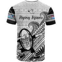 Fiji Tapa Rugby T Shirt Flying Fijian 2023 World Cup With Dabbing Ball - Wonder Print Shop