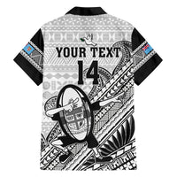 Custom Fiji Tapa Rugby Kid Hawaiian Shirt Flying Fijian 2023 World Cup With Dabbing Ball - Wonder Print Shop