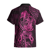Polynesia Breast Cancer Awareness Hawaiian Shirt No One Fights Alone Pink Ribbon With Butterfly - Wonder Print Shop