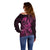 Polynesia Breast Cancer Awareness Off Shoulder Sweater No One Fights Alone Pink Ribbon With Butterfly - Wonder Print Shop