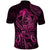 Polynesia Breast Cancer Awareness Polo Shirt No One Fights Alone Pink Ribbon With Butterfly - Wonder Print Shop