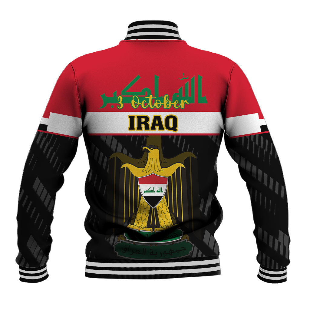 Iraq National Day Baseball Jacket Iraqi Coat Of Arms With Flag Style - Wonder Print Shop