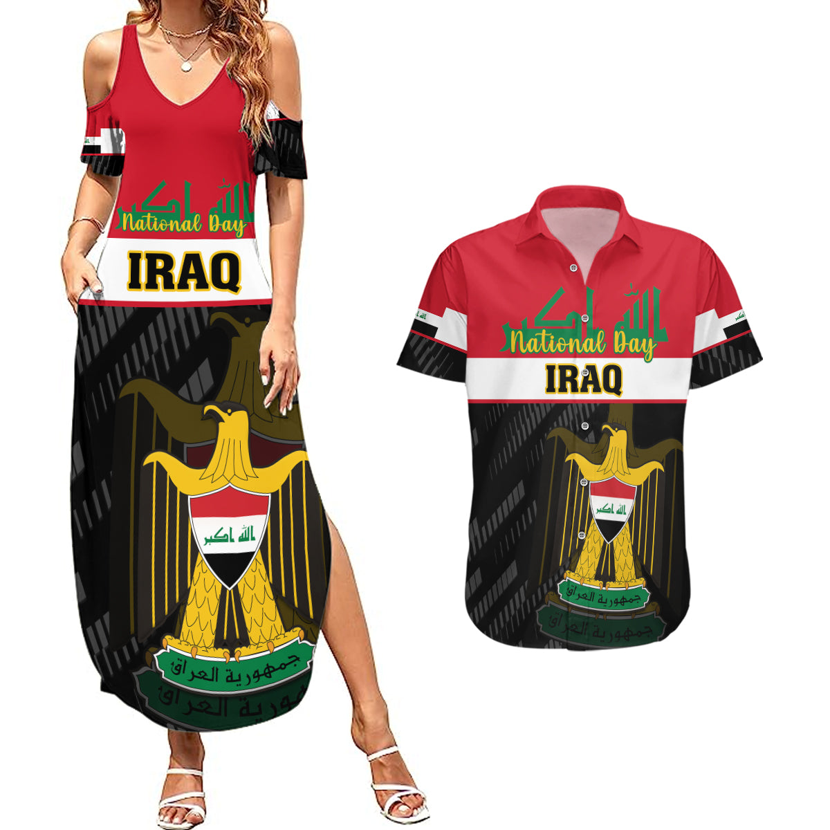 iraq-national-day-couples-matching-summer-maxi-dress-and-hawaiian-shirt-iraqi-coat-of-arms-with-flag-style