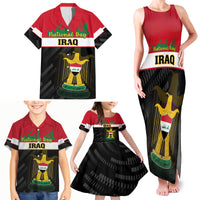 Iraq National Day Family Matching Tank Maxi Dress and Hawaiian Shirt Iraqi Coat Of Arms With Flag Style - Wonder Print Shop