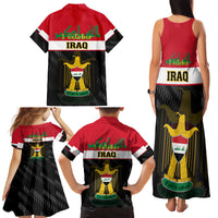 Iraq National Day Family Matching Tank Maxi Dress and Hawaiian Shirt Iraqi Coat Of Arms With Flag Style - Wonder Print Shop