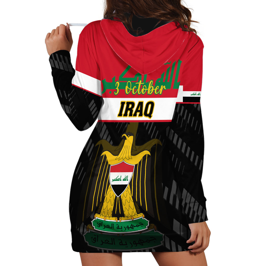 Iraq National Day Hoodie Dress Iraqi Coat Of Arms With Flag Style - Wonder Print Shop