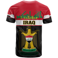 Iraq National Day T Shirt Iraqi Coat Of Arms With Flag Style - Wonder Print Shop