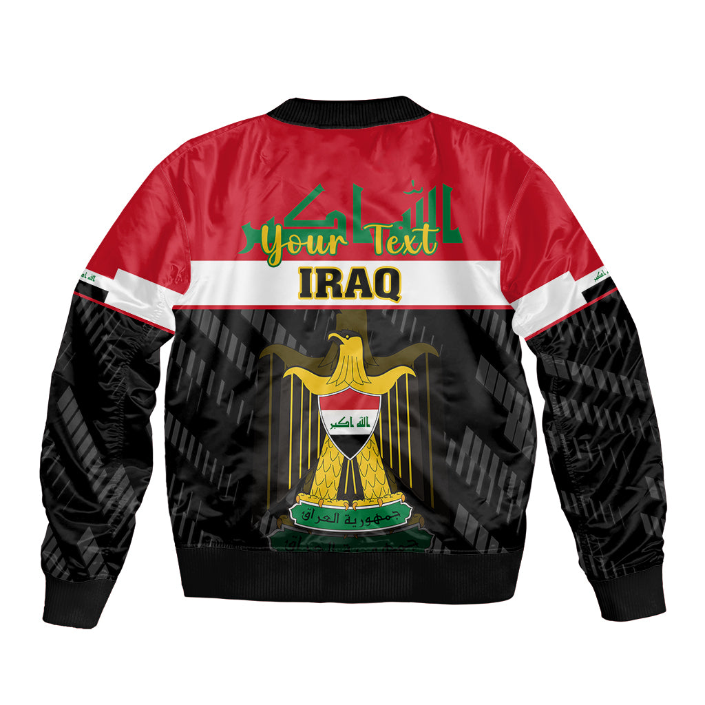 Personalised Iraq National Day Bomber Jacket Iraqi Coat Of Arms With Flag Style - Wonder Print Shop