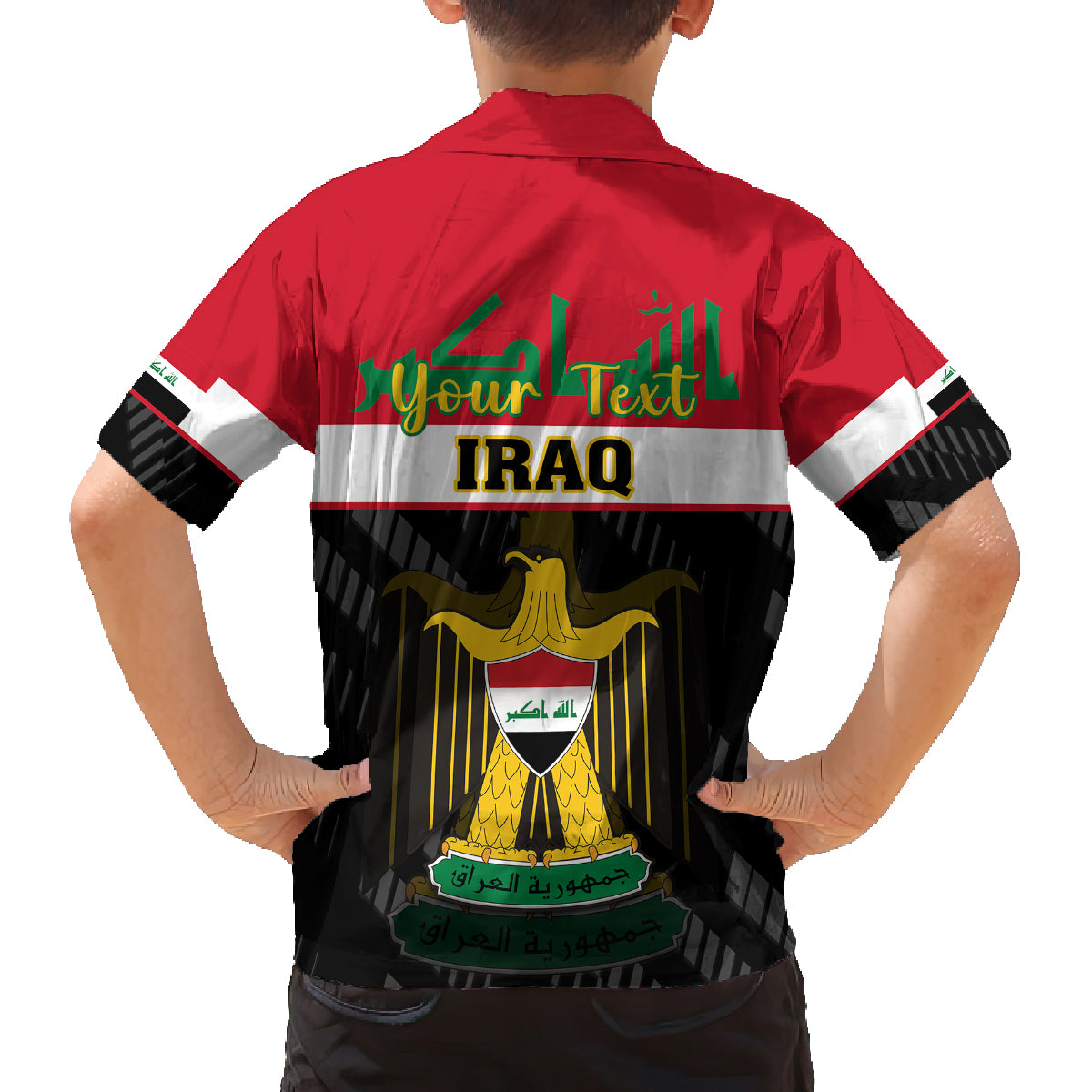 Personalised Iraq National Day Family Matching Tank Maxi Dress and Hawaiian Shirt Iraqi Coat Of Arms With Flag Style - Wonder Print Shop