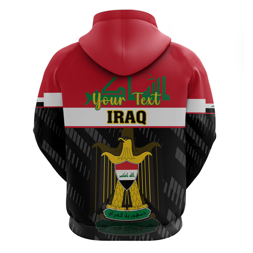 Personalised Iraq National Day Hoodie Iraqi Coat Of Arms With Flag Style - Wonder Print Shop