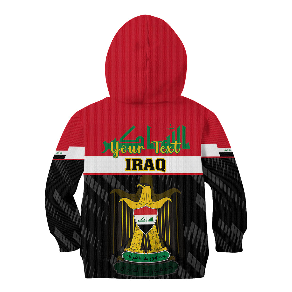 Personalised Iraq National Day Kid Hoodie Iraqi Coat Of Arms With Flag Style - Wonder Print Shop