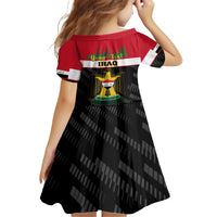 Personalised Iraq National Day Kid Short Sleeve Dress Iraqi Coat Of Arms With Flag Style - Wonder Print Shop