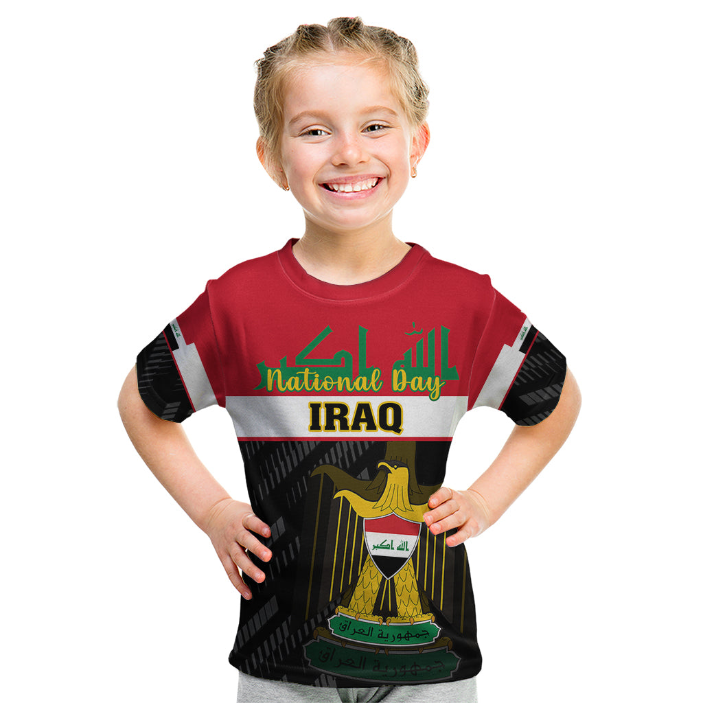 personalised-iraq-national-day-kid-t-shirt-iraqi-coat-of-arms-with-flag-style
