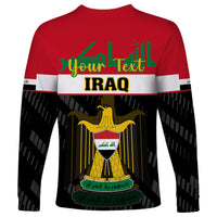 Personalised Iraq National Day Long Sleeve Shirt Iraqi Coat Of Arms With Flag Style - Wonder Print Shop