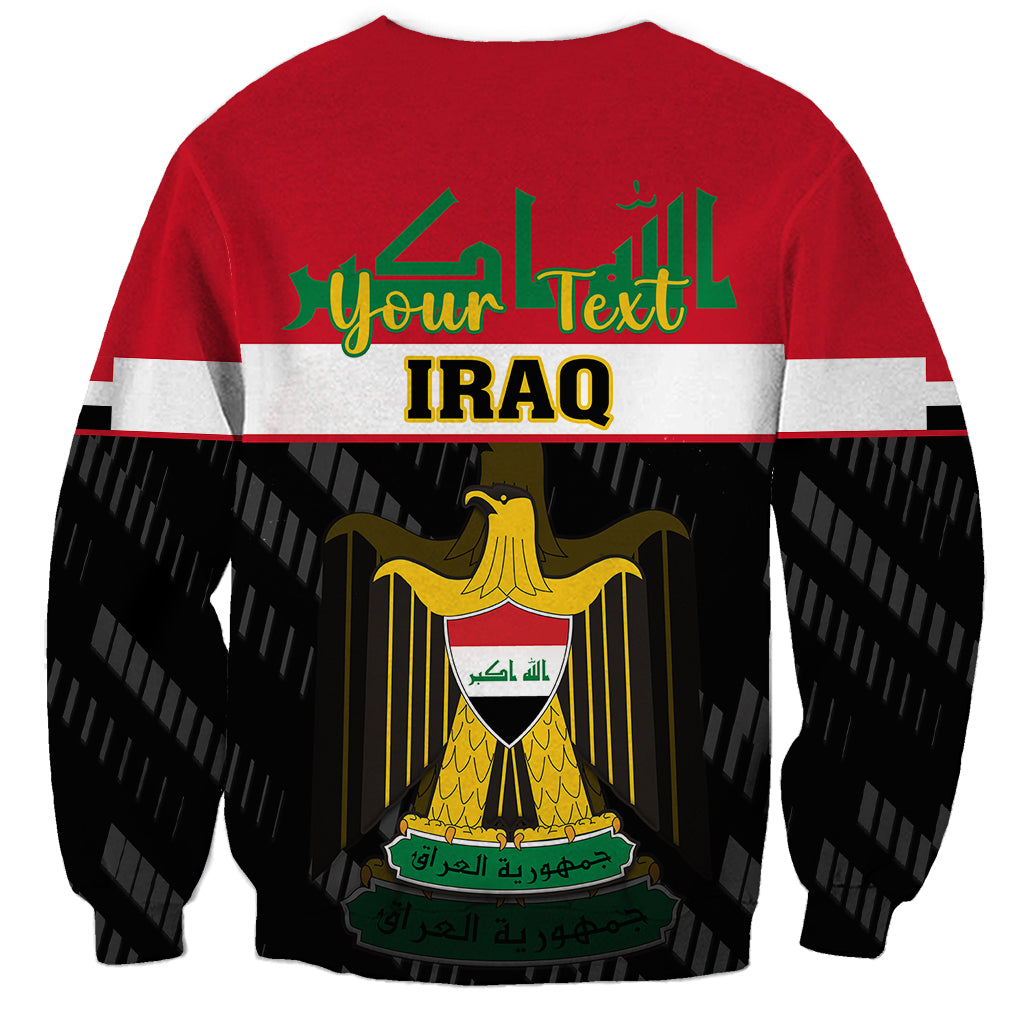 Personalised Iraq National Day Sweatshirt Iraqi Coat Of Arms With Flag Style - Wonder Print Shop