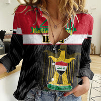 Personalised Iraq National Day Women Casual Shirt Iraqi Coat Of Arms With Flag Style - Wonder Print Shop