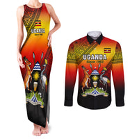 Uganda Independence Day Couples Matching Tank Maxi Dress and Long Sleeve Button Shirts Jamhuri ya Uganda Happy 61st Anniversary - Wonder Print Shop
