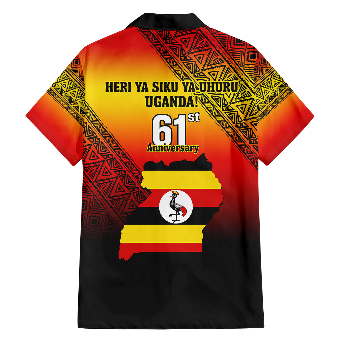 Uganda Independence Day Family Matching Off Shoulder Maxi Dress and Hawaiian Shirt Jamhuri ya Uganda Happy 61st Anniversary - Wonder Print Shop