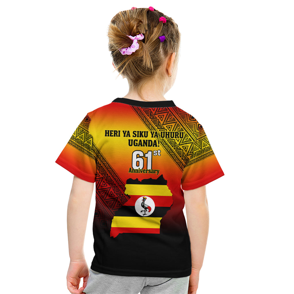 Uganda Independence Day Kid T Shirt Jamhuri ya Uganda Happy 61st Anniversary - Wonder Print Shop