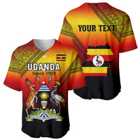 Personalised Uganda Independence Day Baseball Jersey Jamhuri ya Uganda Happy 61st Anniversary - Wonder Print Shop