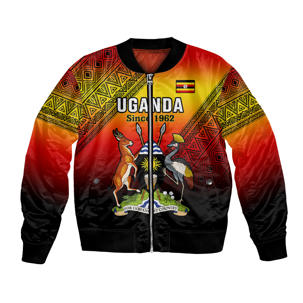Personalised Uganda Independence Day Bomber Jacket Jamhuri ya Uganda Happy 61st Anniversary - Wonder Print Shop