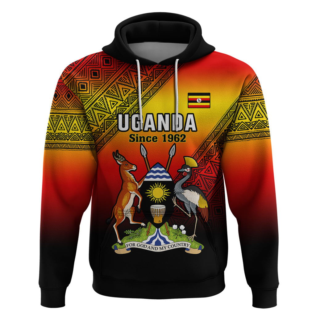 Personalised Uganda Independence Day Hoodie Jamhuri ya Uganda Happy 61st Anniversary - Wonder Print Shop