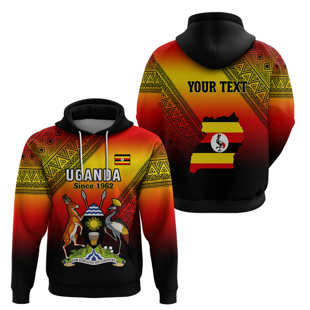 Personalised Uganda Independence Day Hoodie Jamhuri ya Uganda Happy 61st Anniversary - Wonder Print Shop