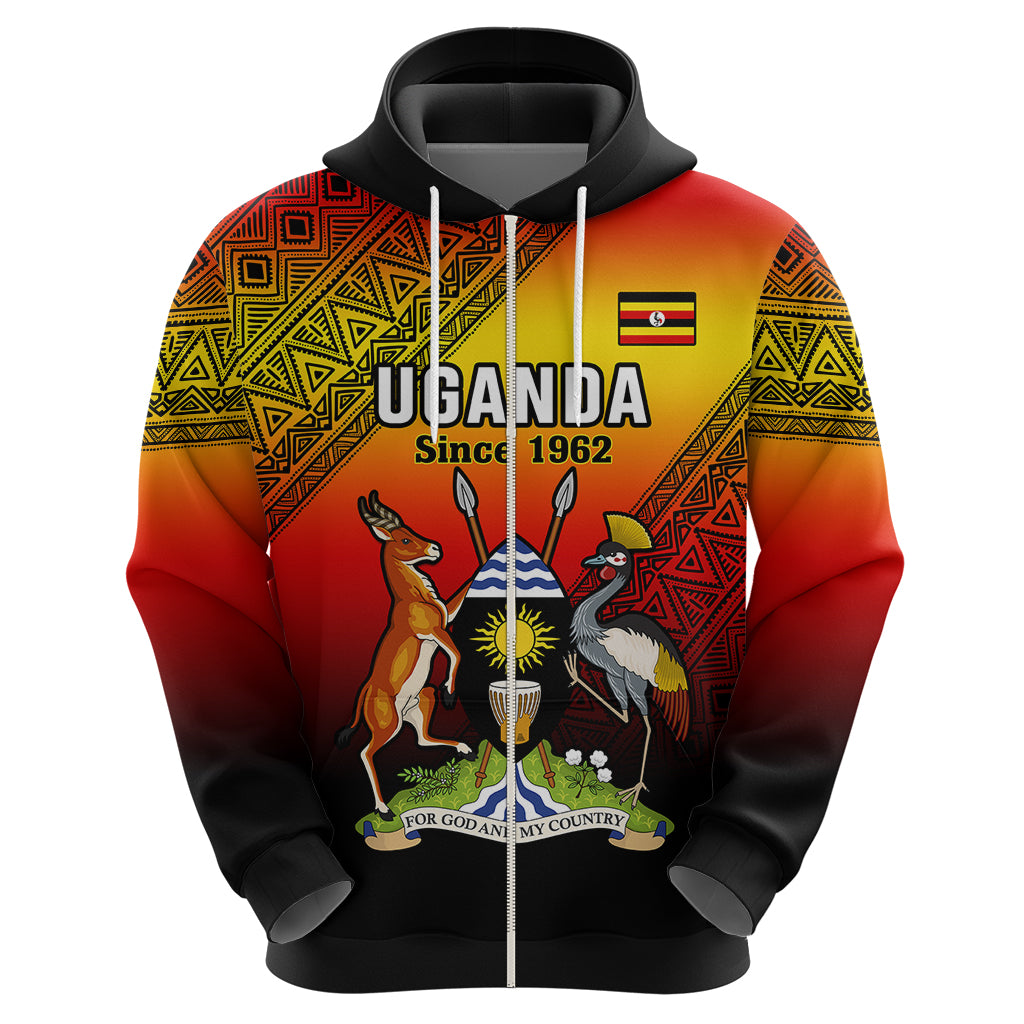Personalised Uganda Independence Day Hoodie Jamhuri ya Uganda Happy 61st Anniversary - Wonder Print Shop