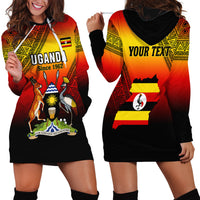 Personalised Uganda Independence Day Hoodie Dress Jamhuri ya Uganda Happy 61st Anniversary - Wonder Print Shop