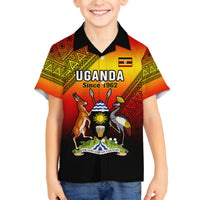 Personalised Uganda Independence Day Kid Hawaiian Shirt Jamhuri ya Uganda Happy 61st Anniversary - Wonder Print Shop