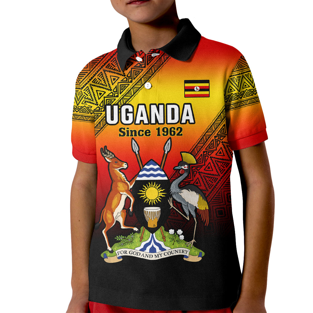 Personalised Uganda Independence Day Kid Polo Shirt Jamhuri ya Uganda Happy 61st Anniversary - Wonder Print Shop