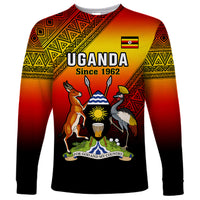 Personalised Uganda Independence Day Long Sleeve Shirt Jamhuri ya Uganda Happy 61st Anniversary - Wonder Print Shop
