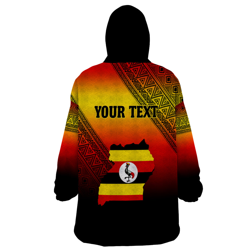 Personalised Uganda Independence Day Wearable Blanket Hoodie Jamhuri ya Uganda Happy 61st Anniversary - Wonder Print Shop
