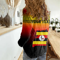 Personalised Uganda Independence Day Women Casual Shirt Jamhuri ya Uganda Happy 61st Anniversary - Wonder Print Shop