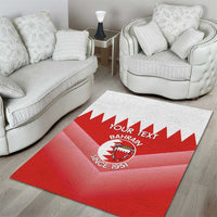 Custom Bahrain Football Area Rug Muharabi Dilmun Sporty Style - Wonder Print Shop