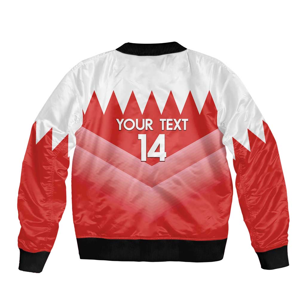 Custom Bahrain Football Bomber Jacket Muharabi Dilmun Sporty Style - Wonder Print Shop
