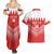 Custom Bahrain Football Couples Matching Summer Maxi Dress and Hawaiian Shirt Muharabi Dilmun Sporty Style - Wonder Print Shop