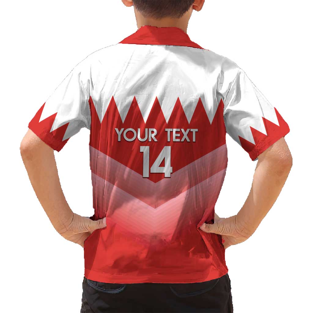 Custom Bahrain Football Family Matching Puletasi and Hawaiian Shirt Muharabi Dilmun Sporty Style - Wonder Print Shop