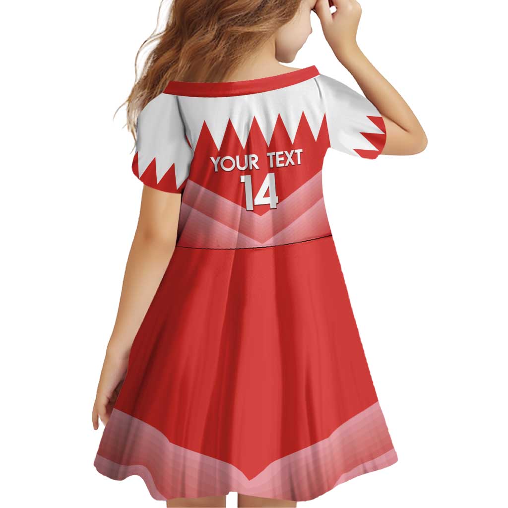 Custom Bahrain Football Family Matching Puletasi and Hawaiian Shirt Muharabi Dilmun Sporty Style - Wonder Print Shop