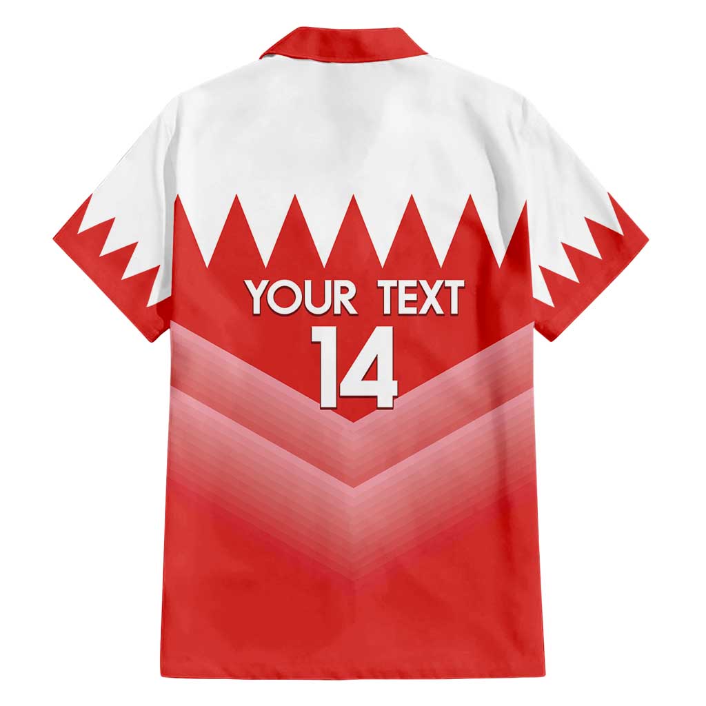 Custom Bahrain Football Family Matching Short Sleeve Bodycon Dress and Hawaiian Shirt Muharabi Dilmun Sporty Style - Wonder Print Shop