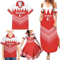 Custom Bahrain Football Family Matching Summer Maxi Dress and Hawaiian Shirt Muharabi Dilmun Sporty Style - Wonder Print Shop